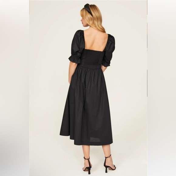 Hill House Home Ophelia Nap Dress Black - Size Medium Midi A Line Cottagecore - Picture 8 of 10